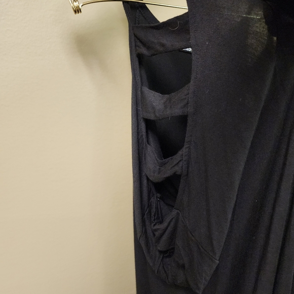 Heimish USA Black Slotted Cold Should Long Tunic Black Top Size Large - Picture 9 of 12